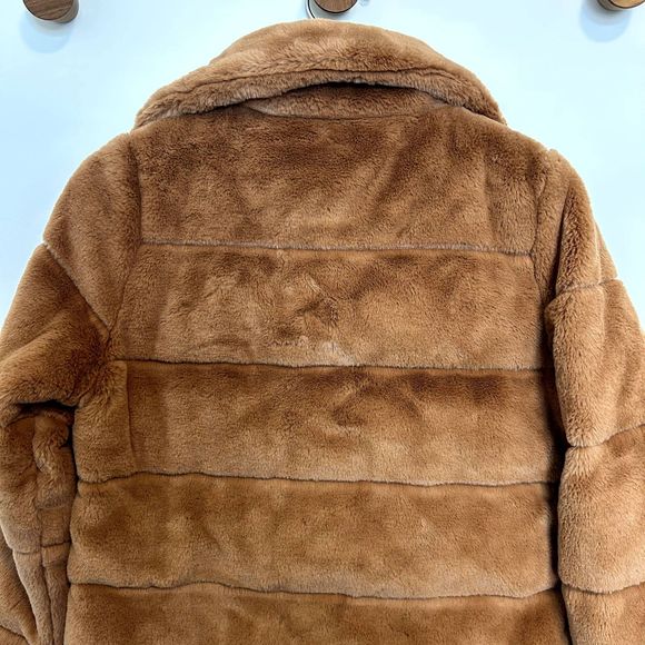 Abercrombie & Fitch Brown Fur Puffer Jacket Women - Picture 8 of 16